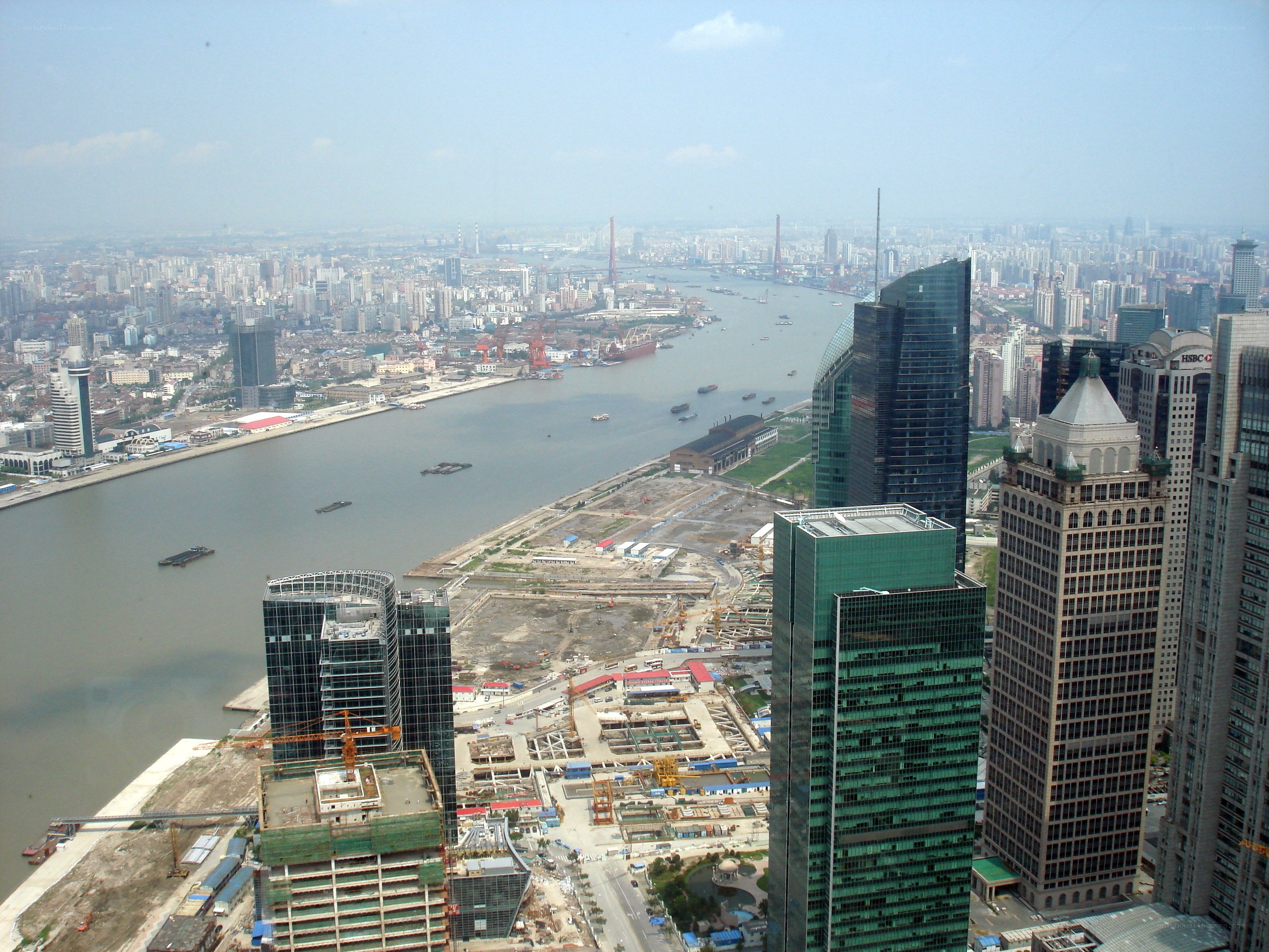 Shanghai skyline with Huangpu River
