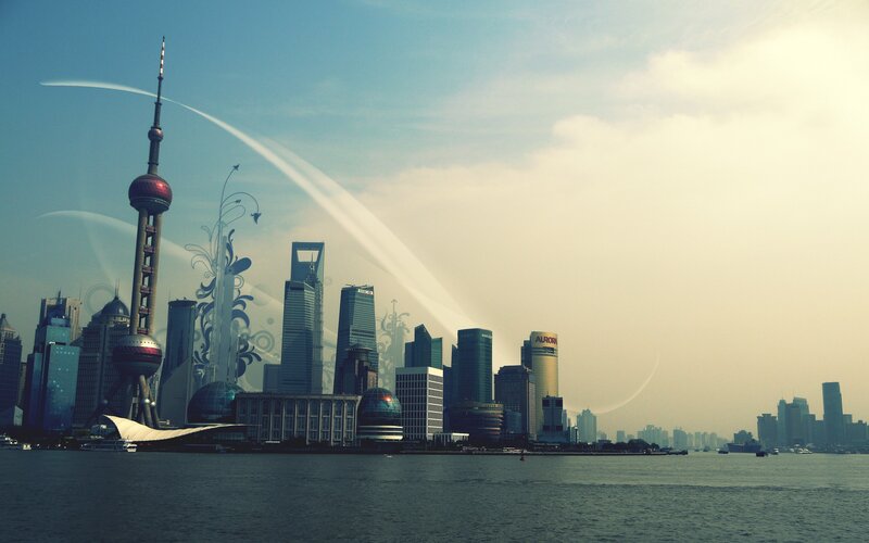 Shanghai skyline with Oriental Pearl Tower