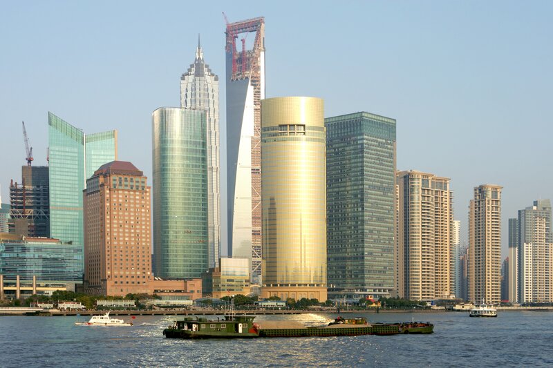 Shanghai skyline with skyscrapers