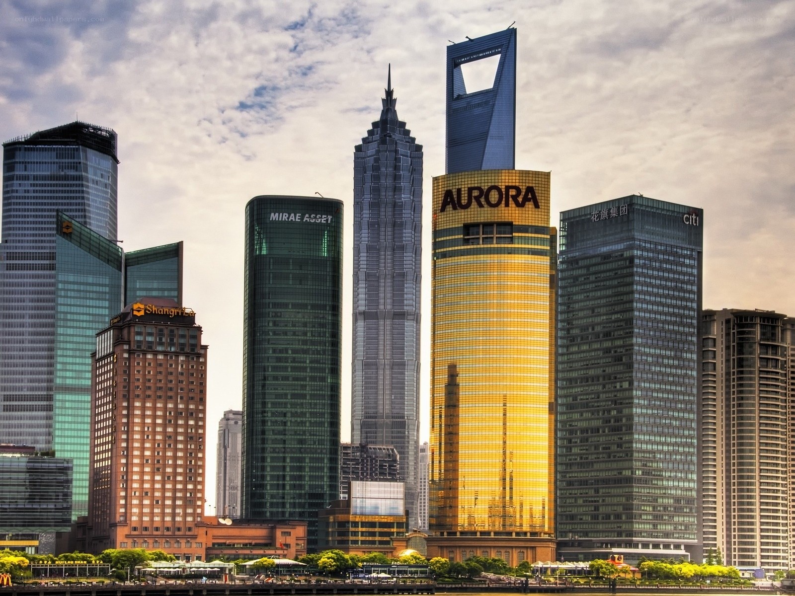 Shanghai skyline with skyscrapers