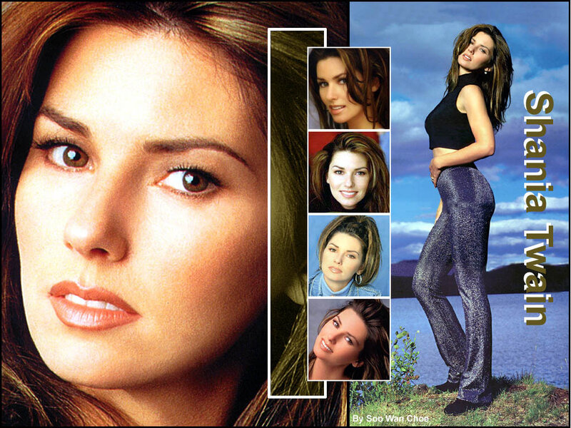 Shania Twain Portrait — Blue