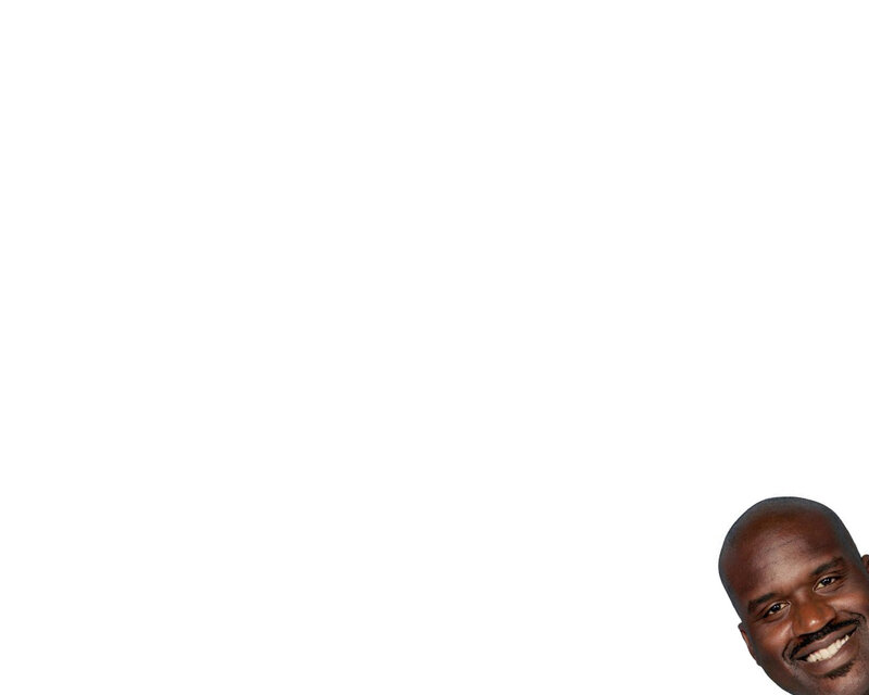 Shaq smiling in corner