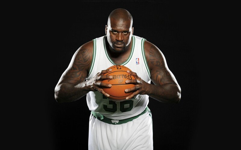 Shaquille O'Neal in Celtics uniform