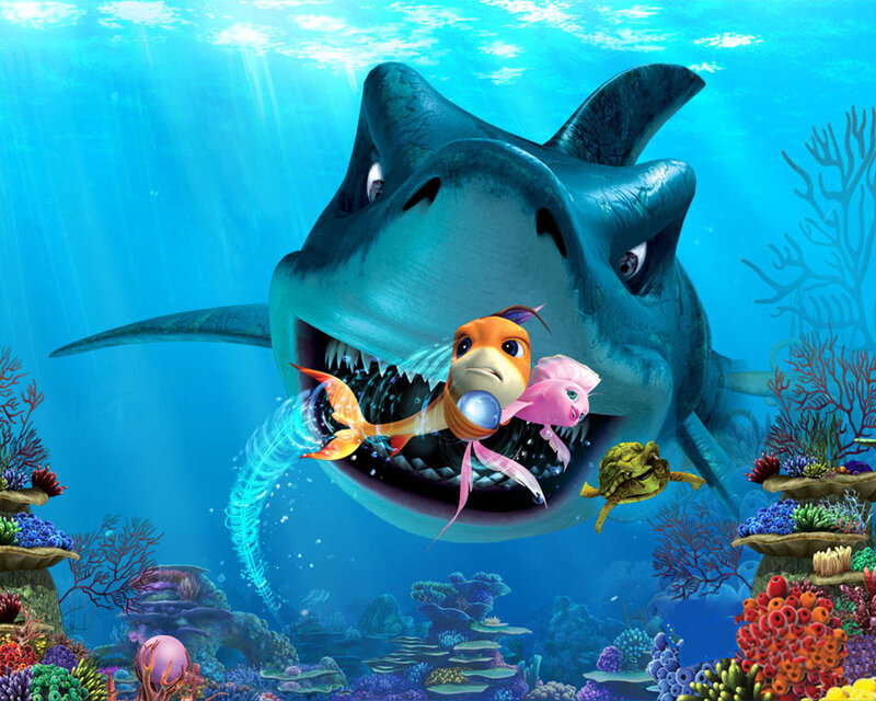 Shark and fish in coral reef