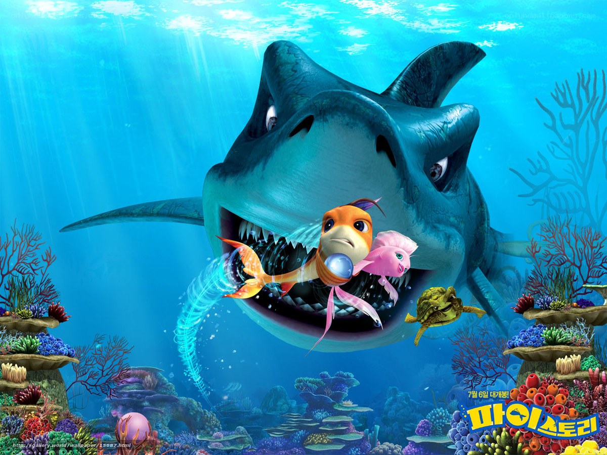 Shark and fish in coral reef
