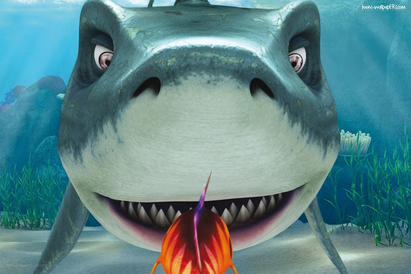 Shark and fish underwater scene