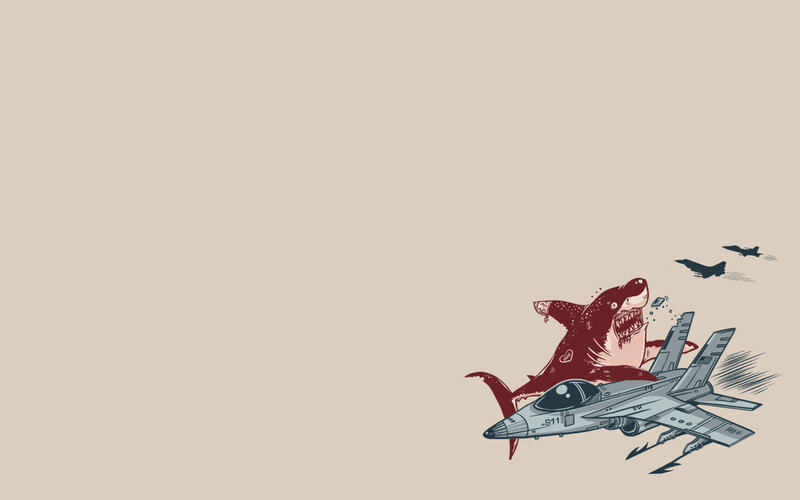 shark attacking jet fighter