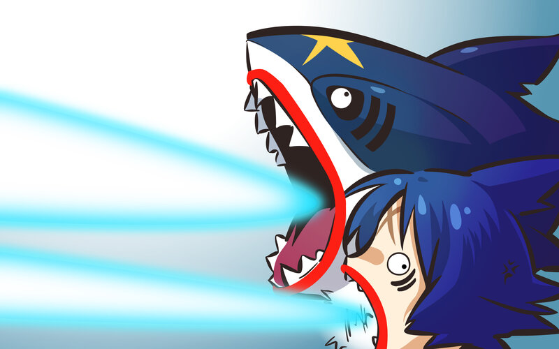 Shark Character Biting