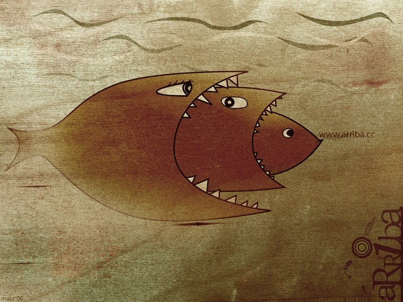 Shark eating fish
