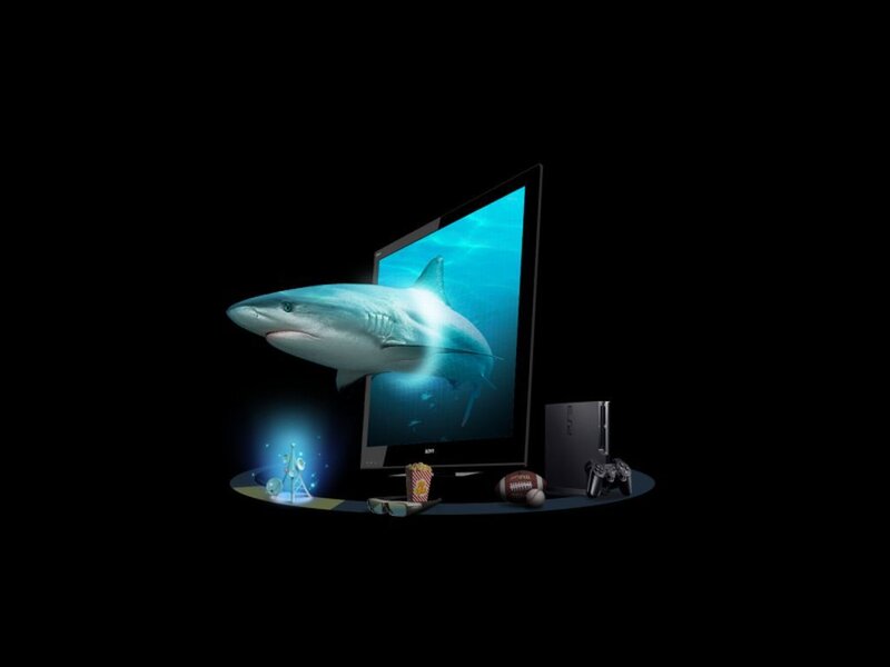 Shark Emerging from Screen