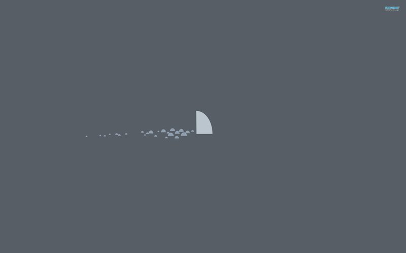 Shark Fin in Water — Gray, Calm, Minimalist, Shark Fin