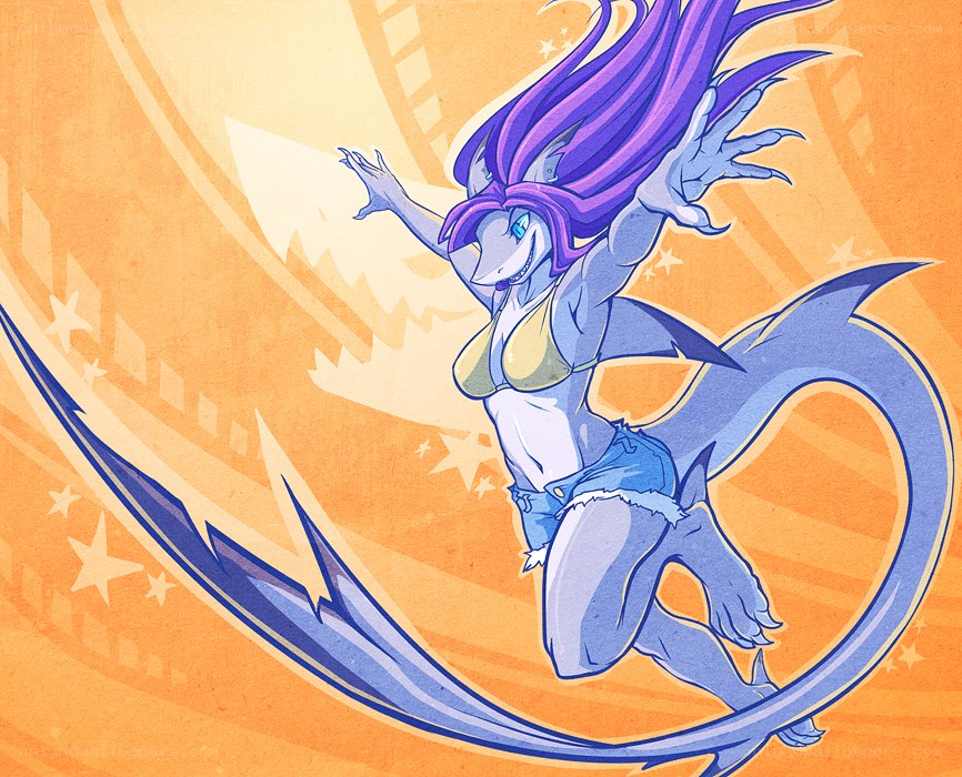 shark girl in bikini
