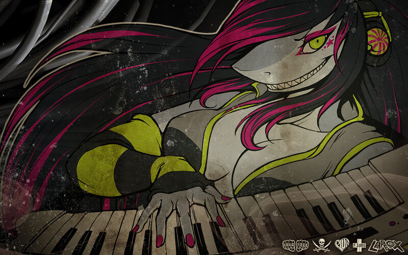 shark girl playing keyboard