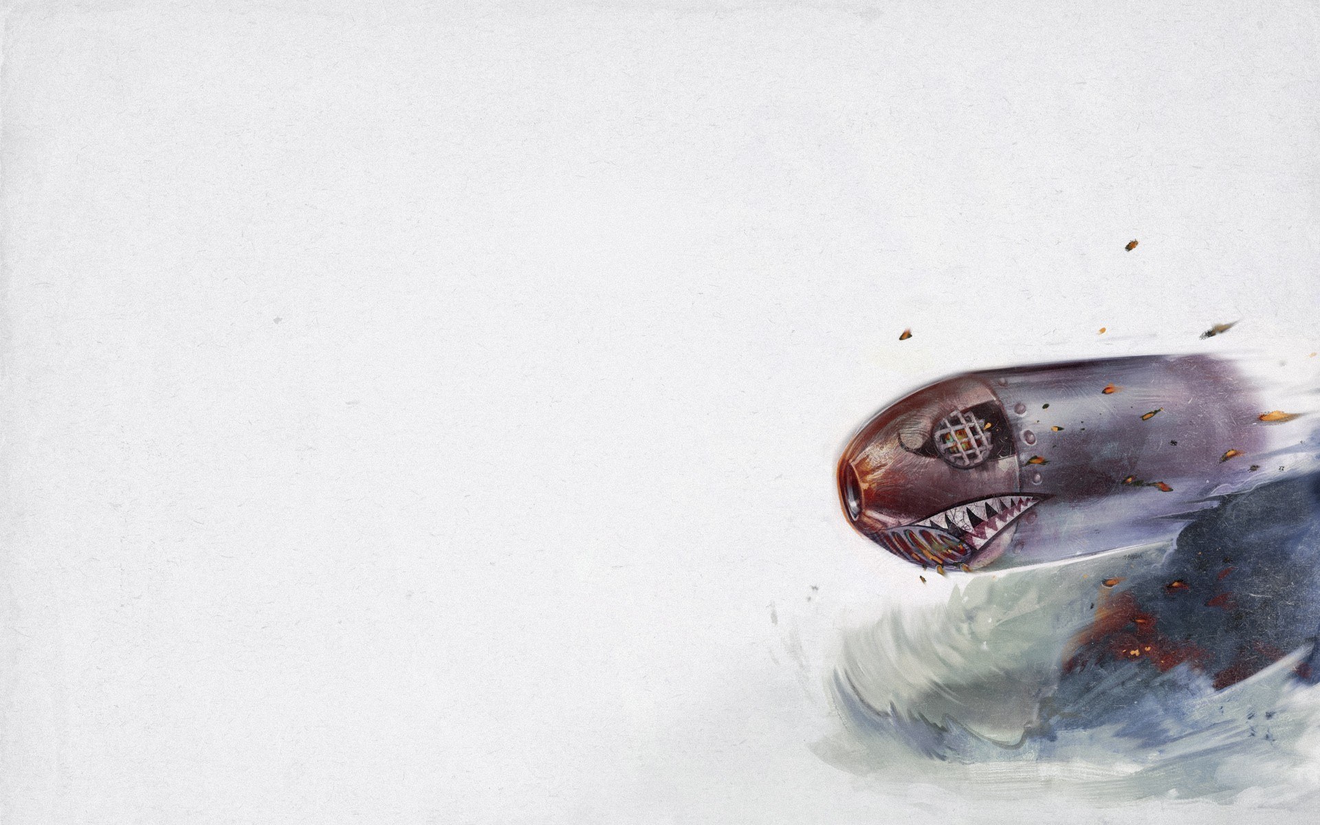 shark-headed submarine in water
