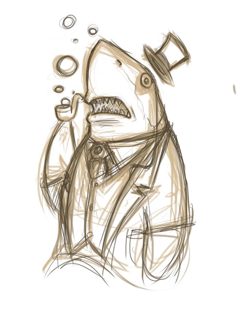 shark in a top hat