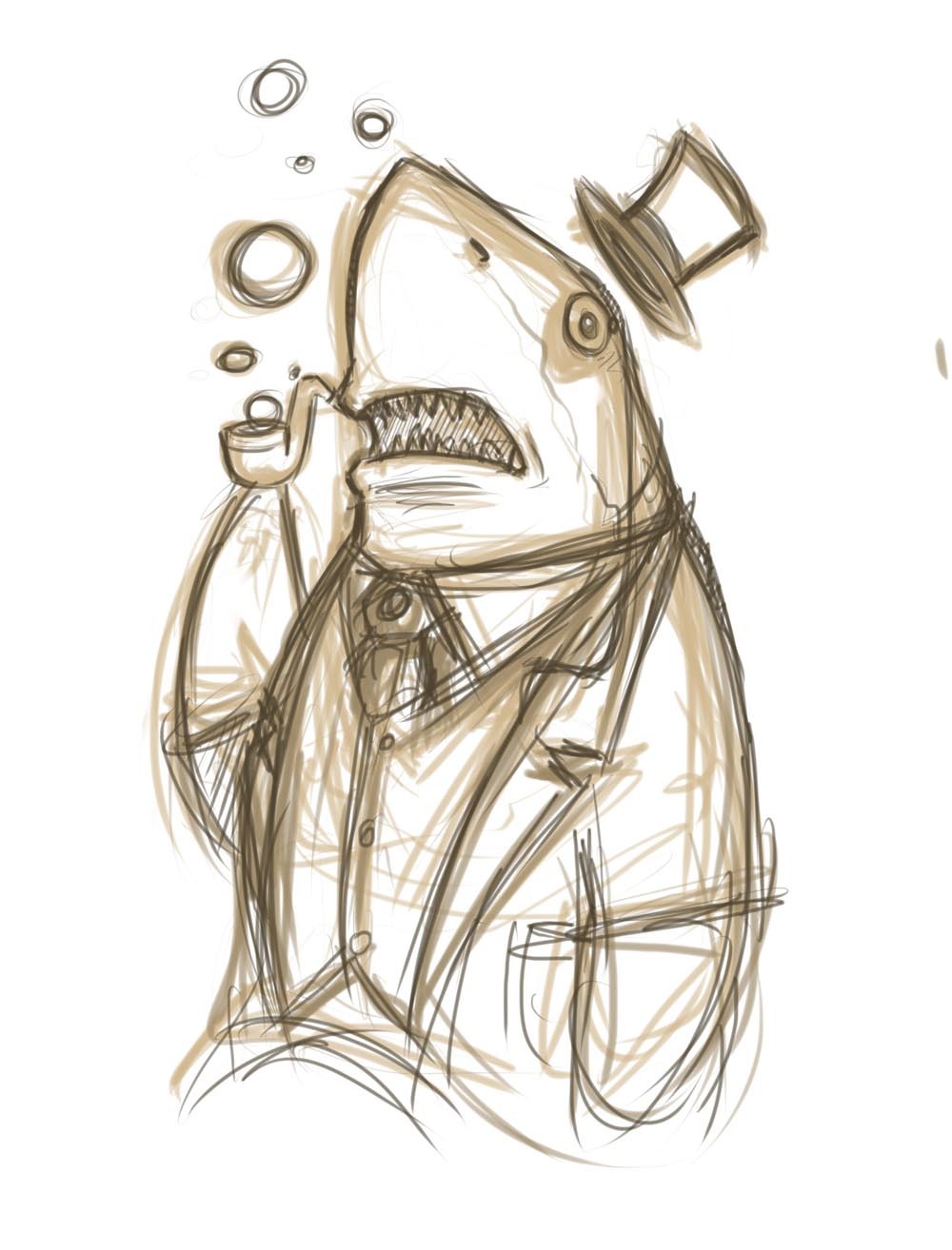 shark in a top hat