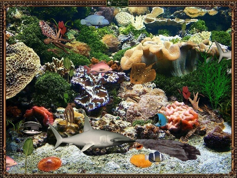 Shark in Coral Reef — Green