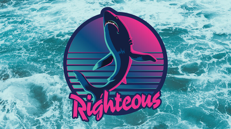 Shark in Ocean Waves — Blue