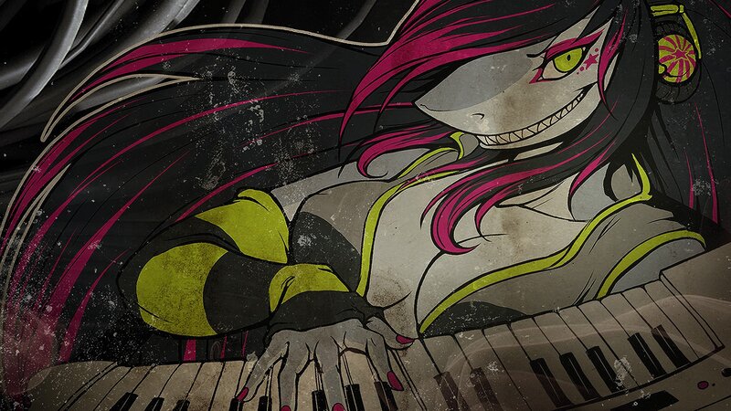 Shark-like Character Playing Piano