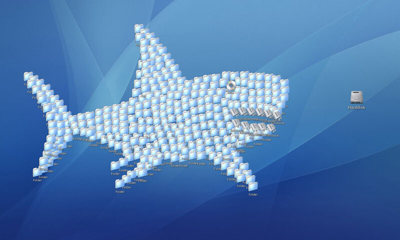 shark made of folders