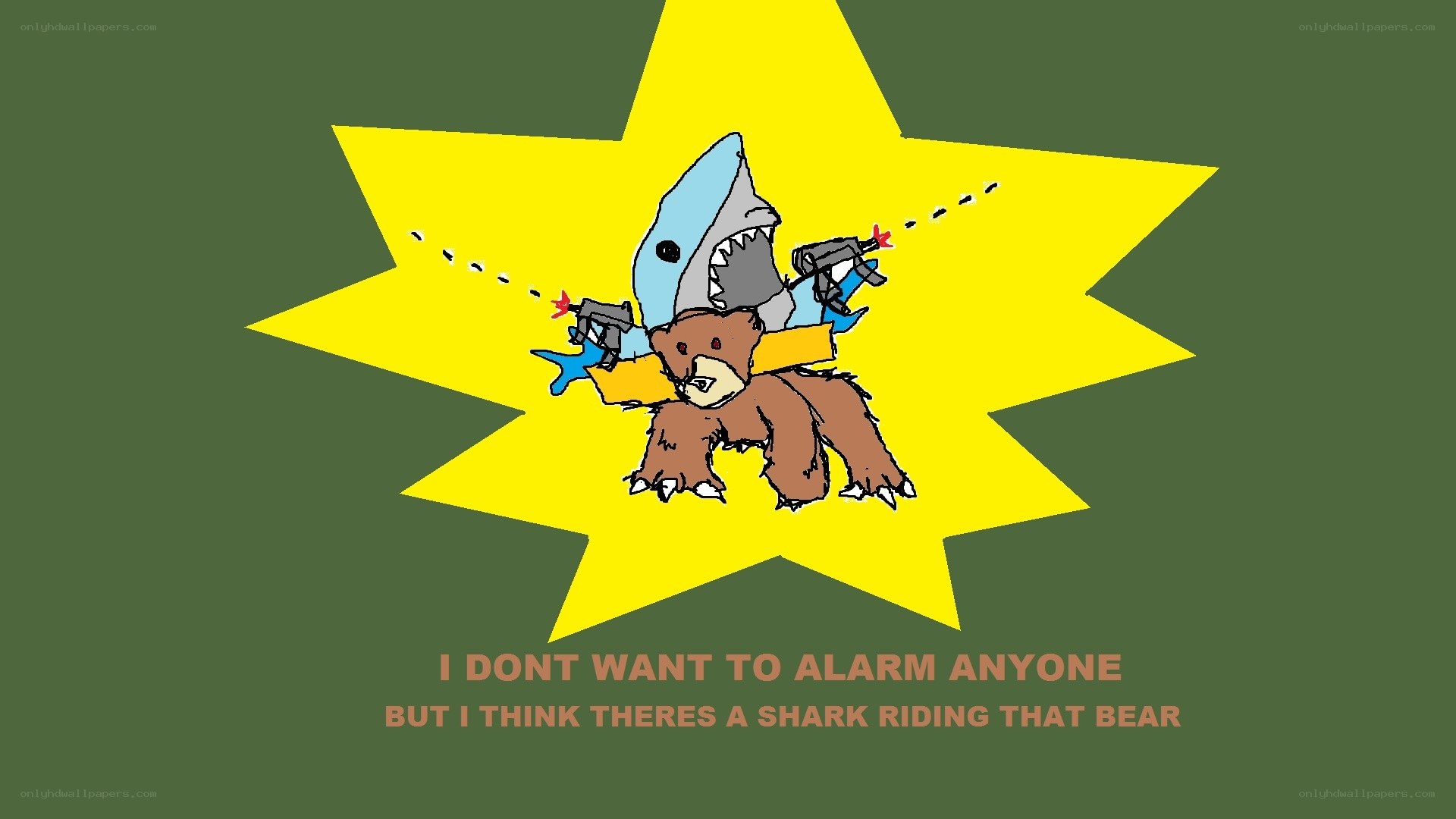 shark riding a bear