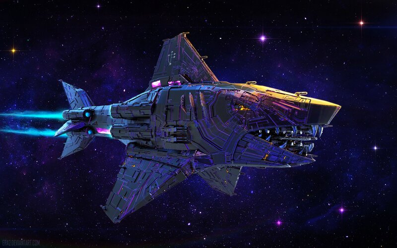 Shark-shaped Spaceship — Purple