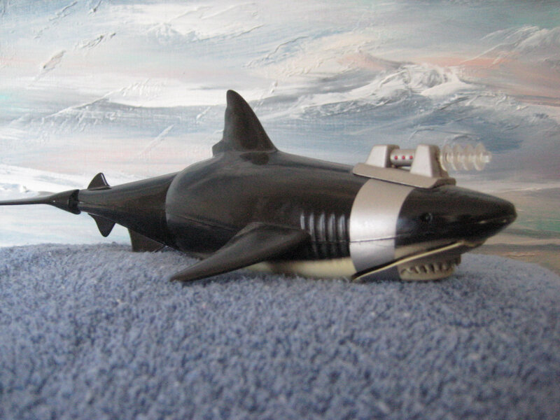 shark toy with laser cannon
