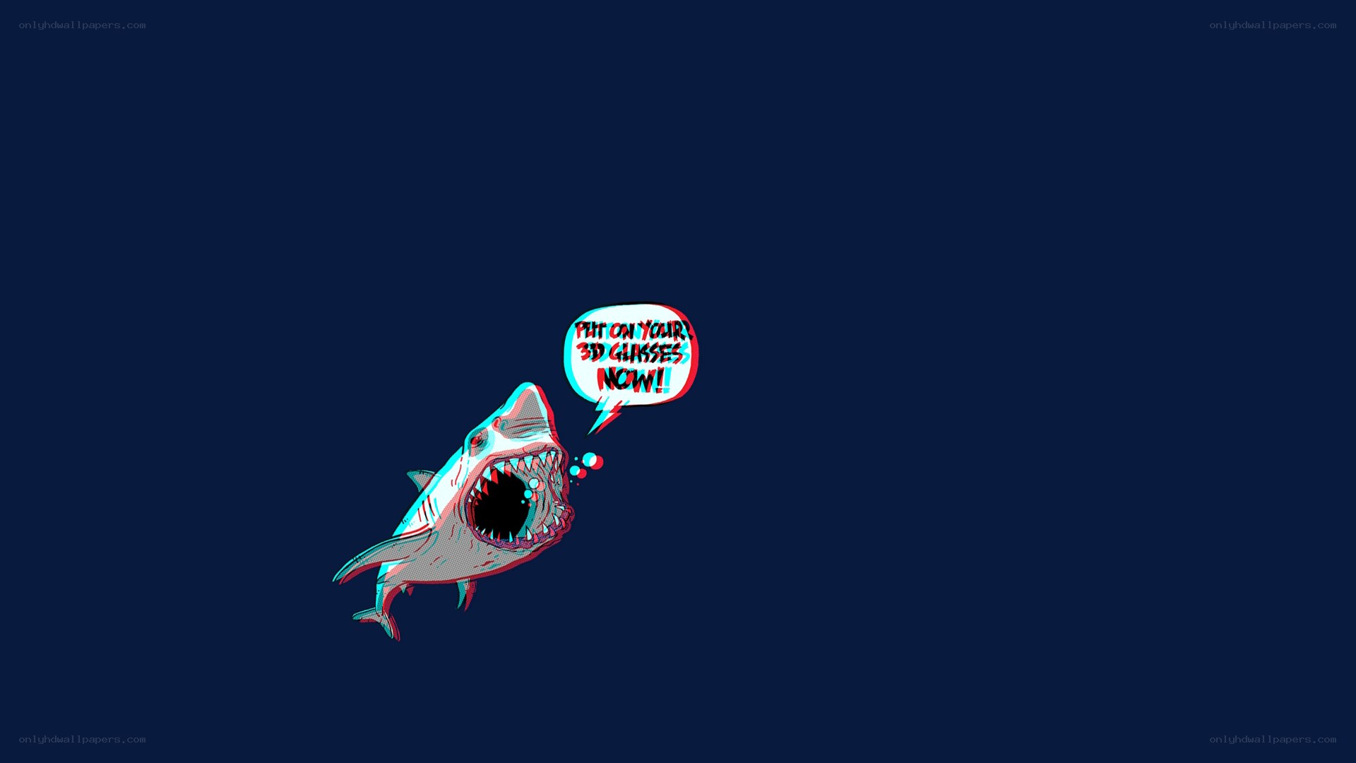Shark with 3D glasses