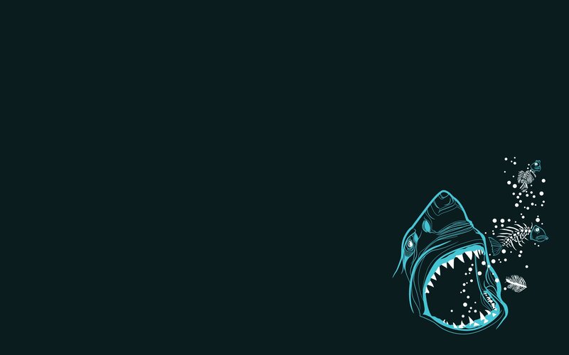 Shark with Open Mouth — Black, Dark