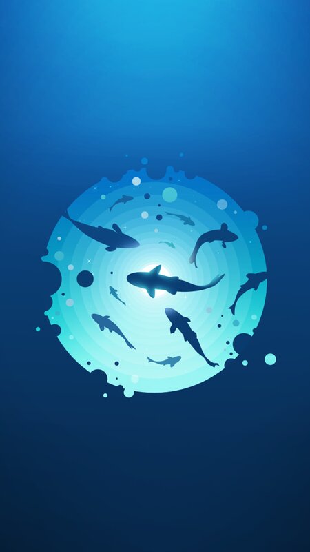 Sharks in Underwater Circle
