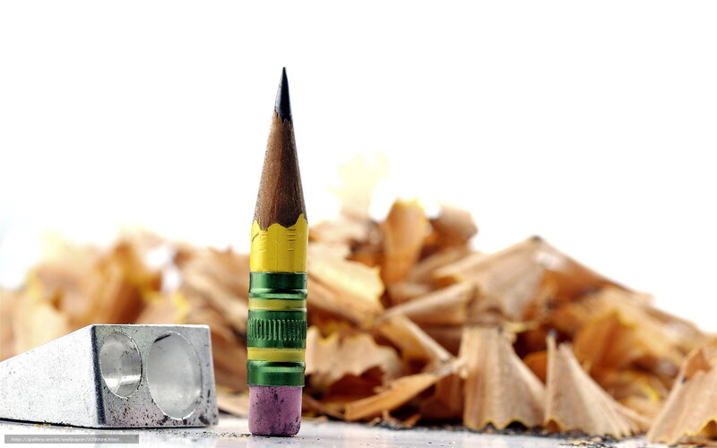 Sharp pencil with shavings