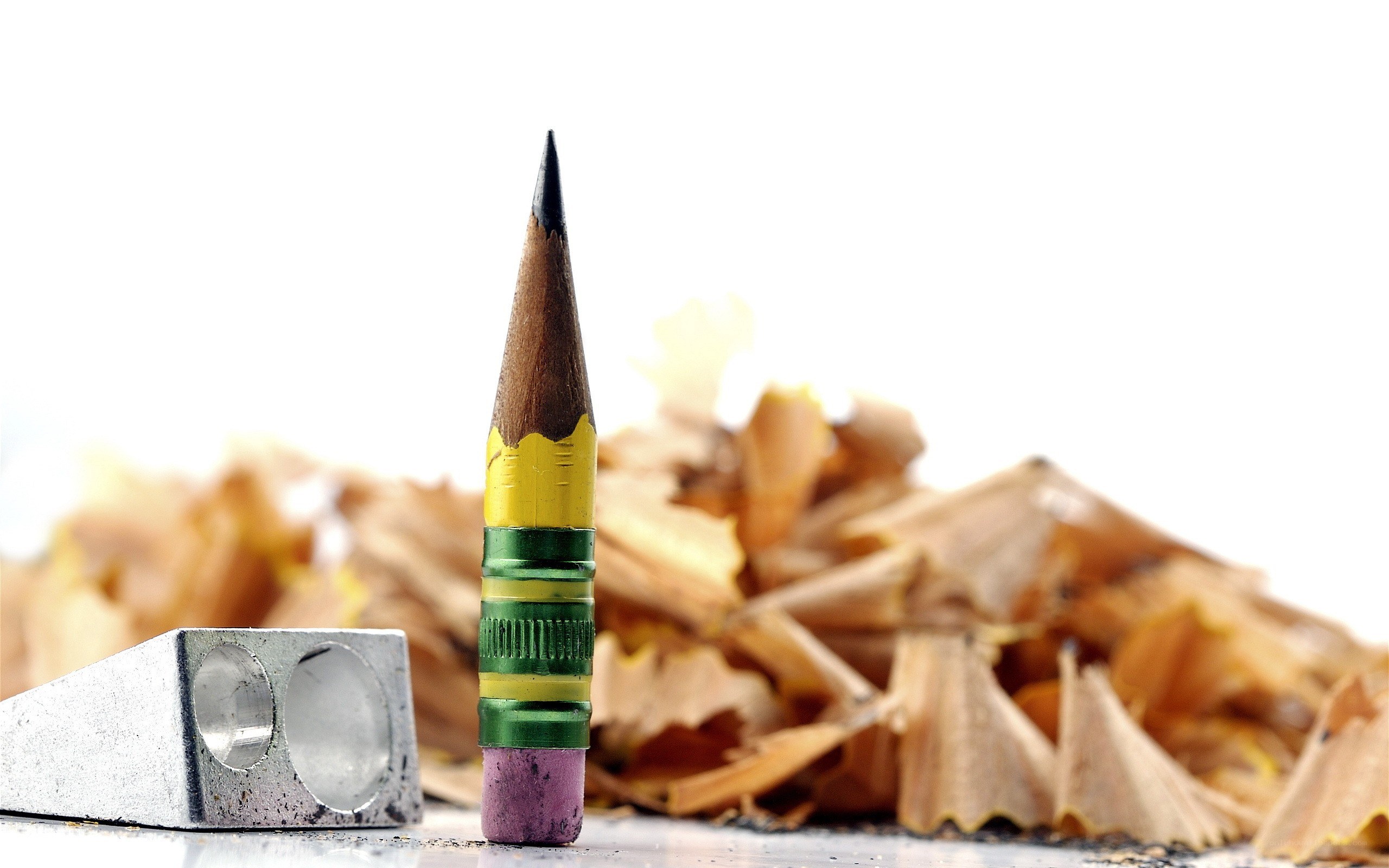 sharpened pencil with shavings