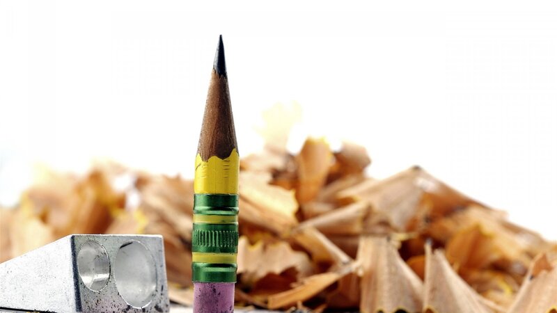 Sharpened Pencil with Shavings — Brown