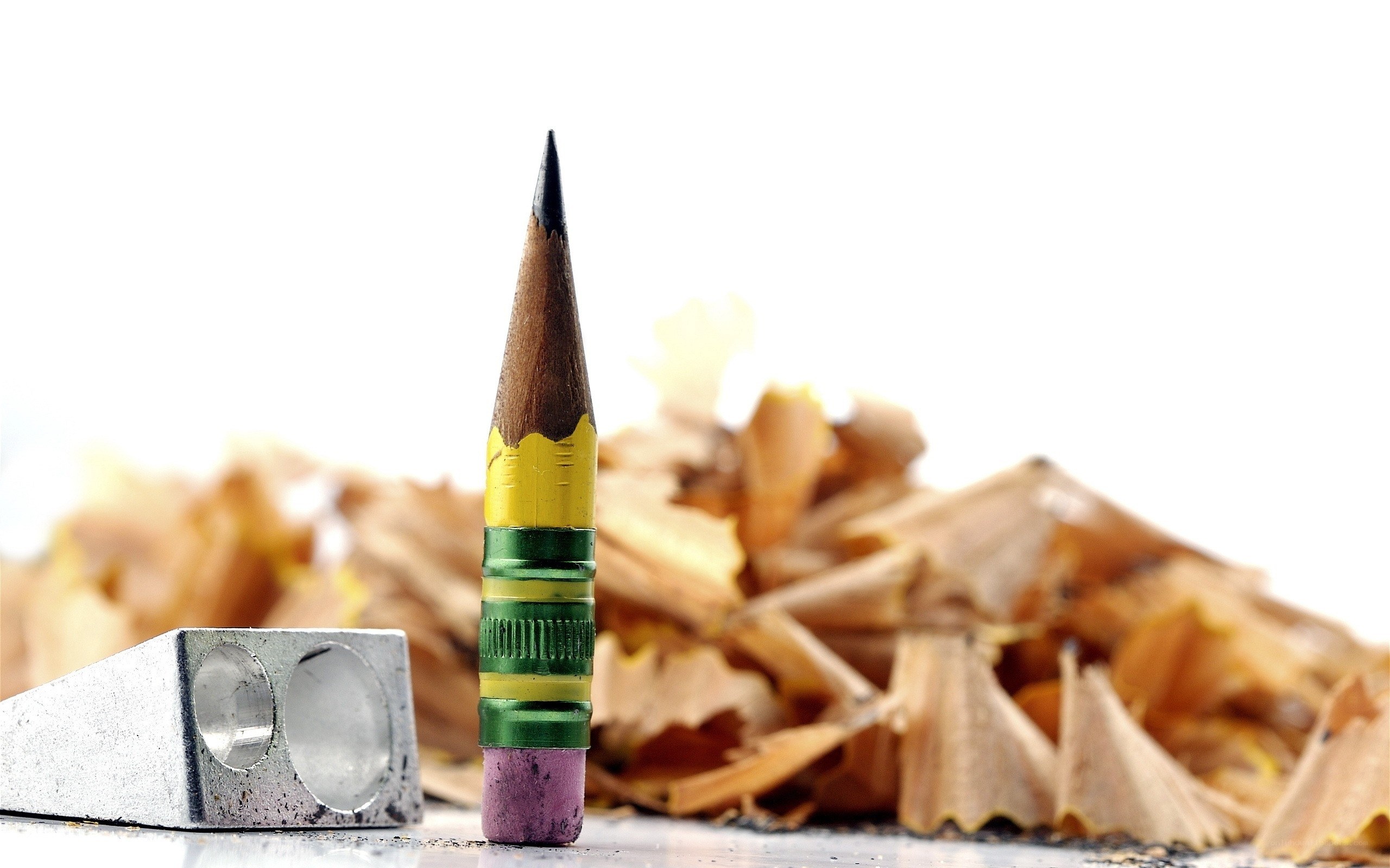 sharpened pencil with shavings