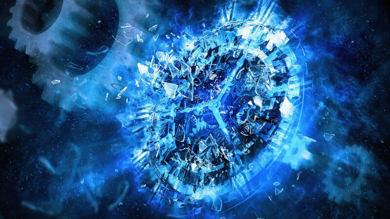 Shattered Clock in Space — Blue