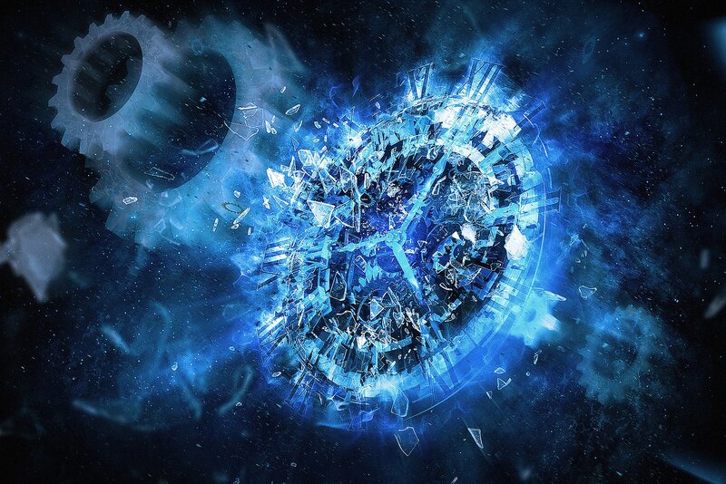 shattered clock in space