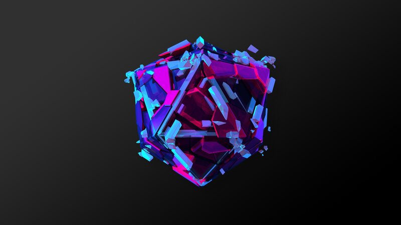 Shattered Cube Structure — Purple