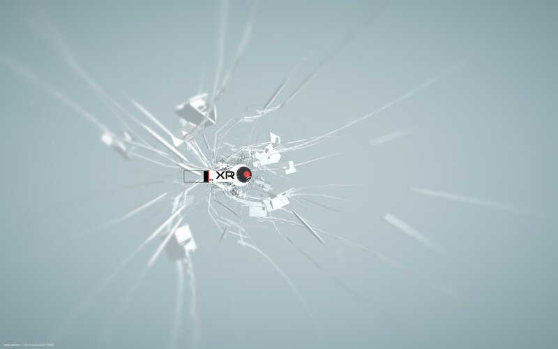 shattered glass effect with logo
