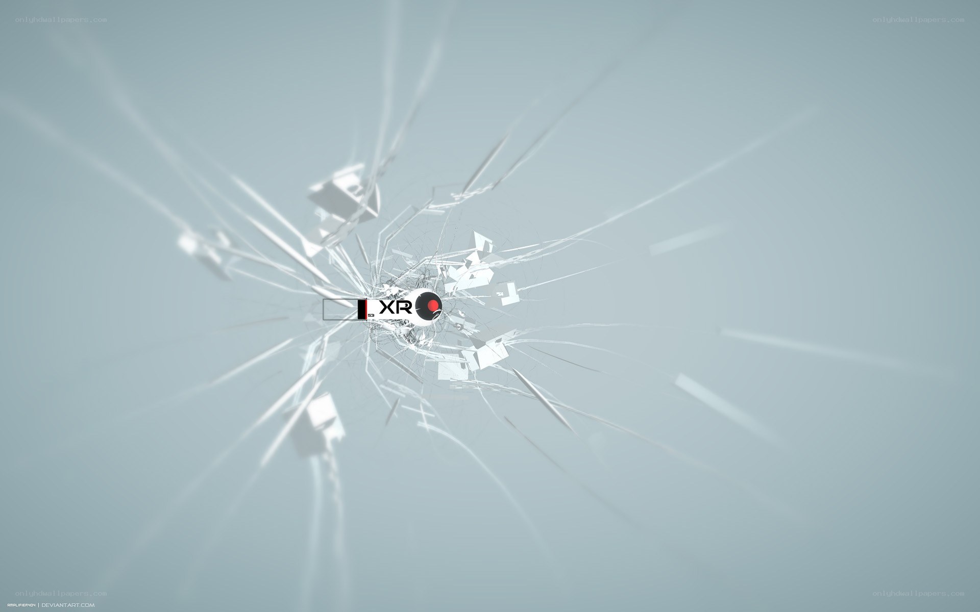 shattered glass effect with logo