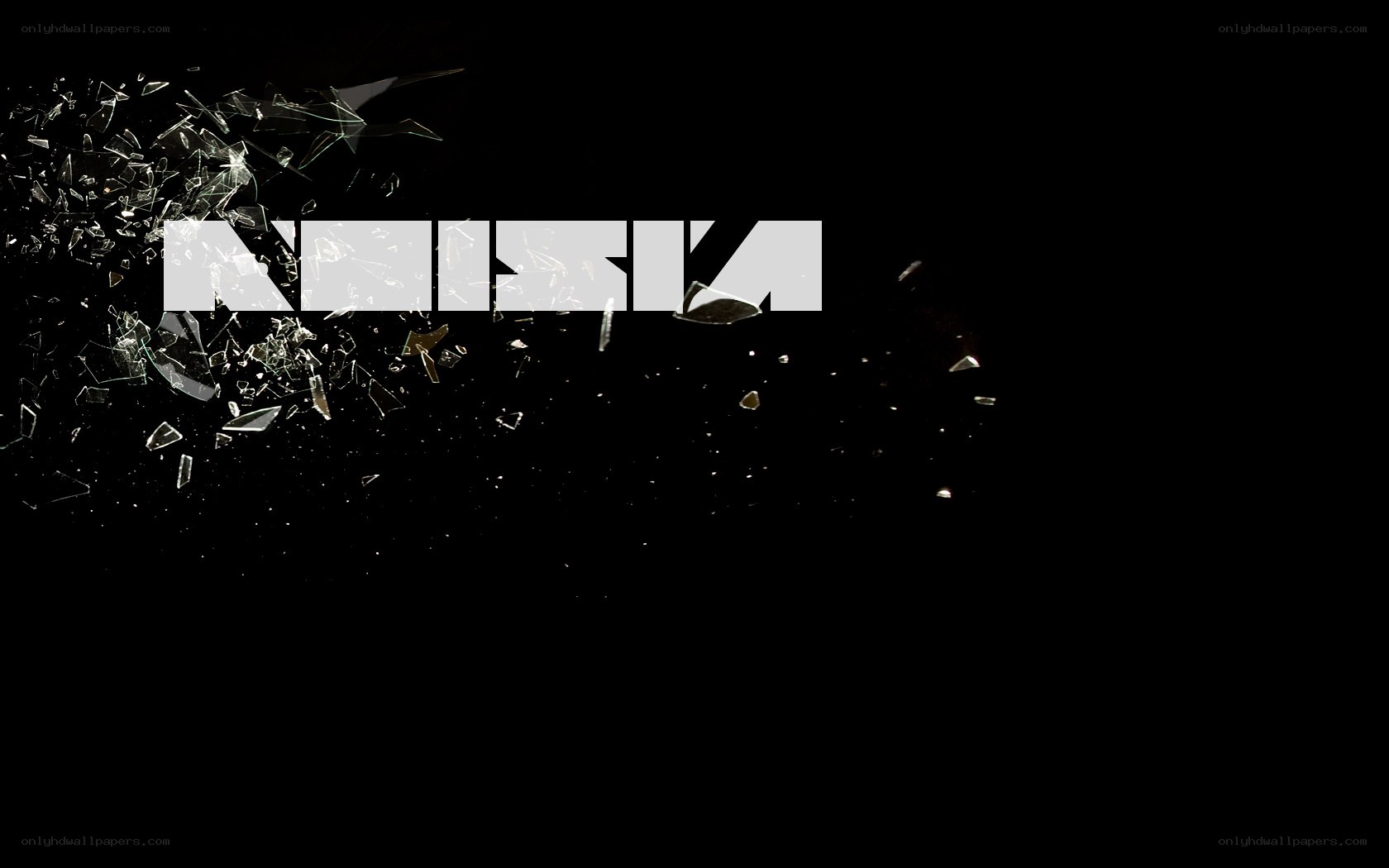 shattered glass effect with text