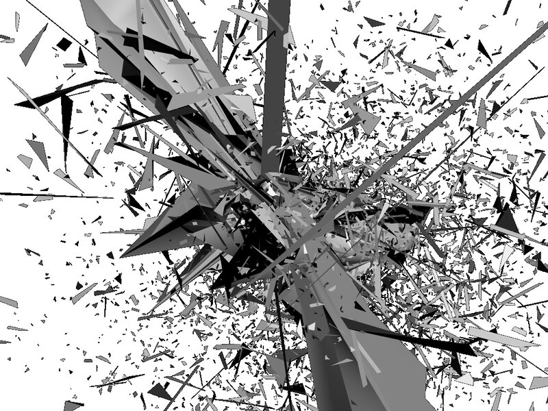 Shattered glass explosion
