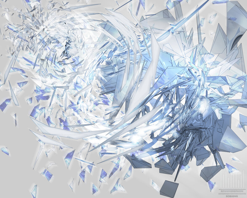 shattered glass explosion