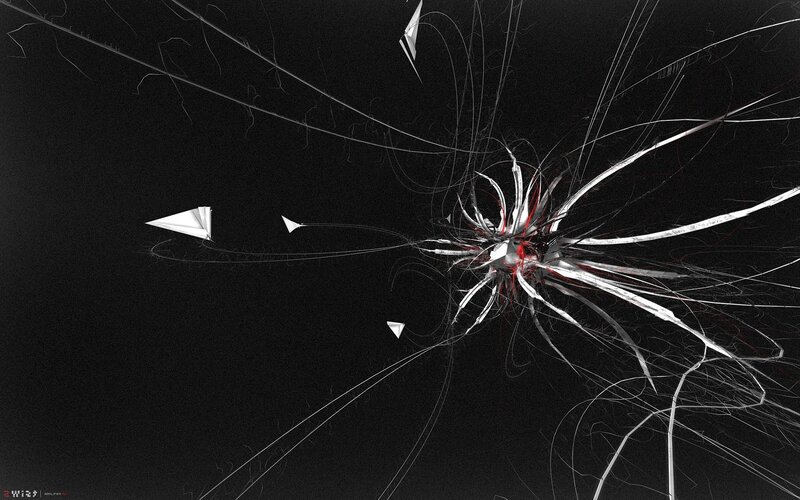Shattered Glass Explosion — Black, Dramatic, Digital Art, Glass Shards, Triangles