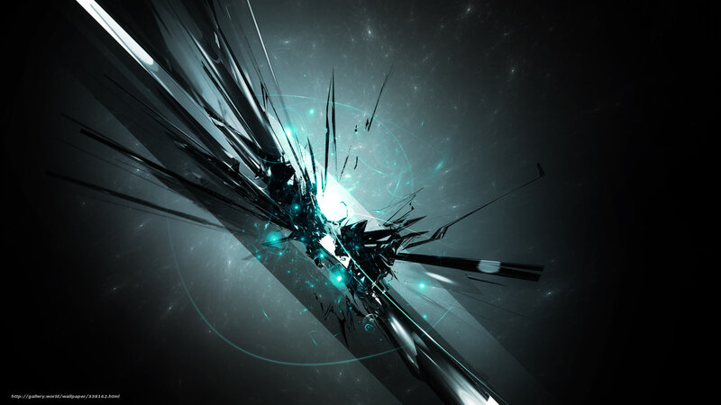 Shattered Glass Explosion — Black, Dramatic, Digital Art, Light Beams, Particles