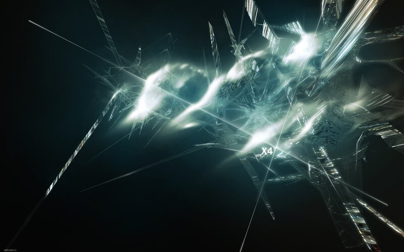 Shattered Glass Explosion — Black, Dramatic, Digital Art, Light, Cracks