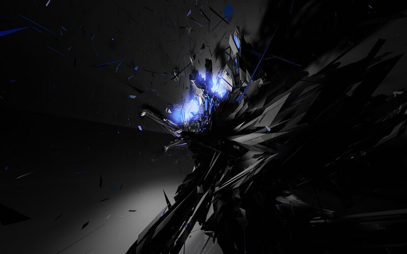 Shattered Glass Explosion — Black