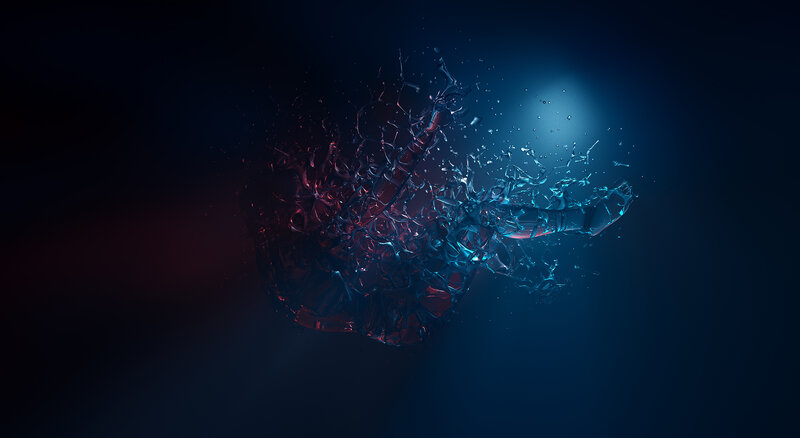 Shattered Glass Explosion — Blue, Dramatic, 3d Render