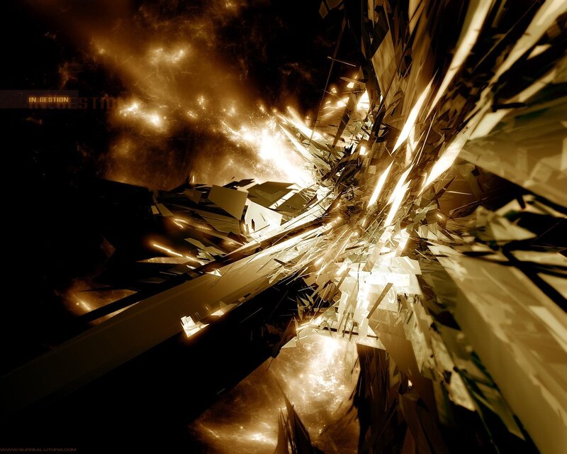 Shattered Glass Explosion — Gold