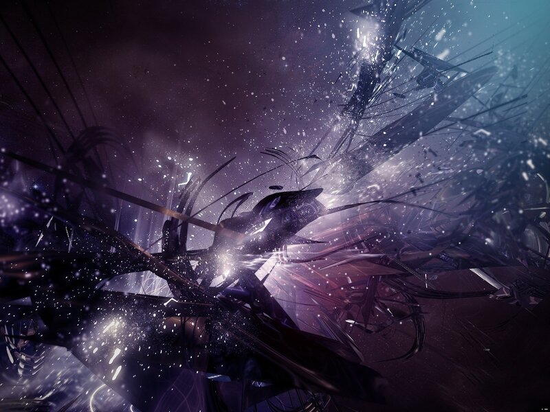 Shattered Glass Explosion — Purple, Dramatic