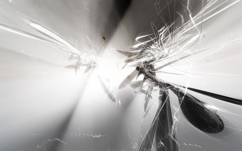 Shattered Glass Explosion — White